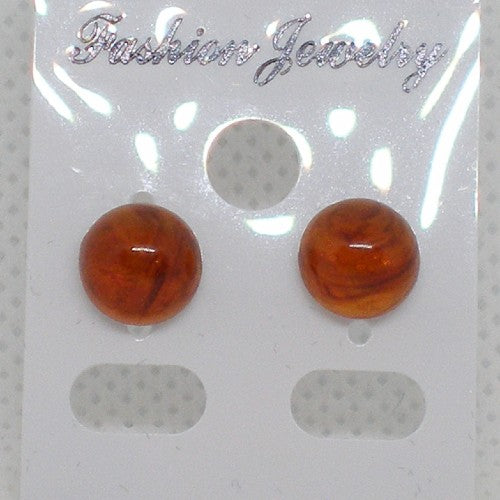 Acrylic Amber Stud Earrings - Metal Free