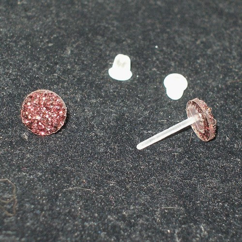 Acrylic Druzy Stud Earrings - Metal Free