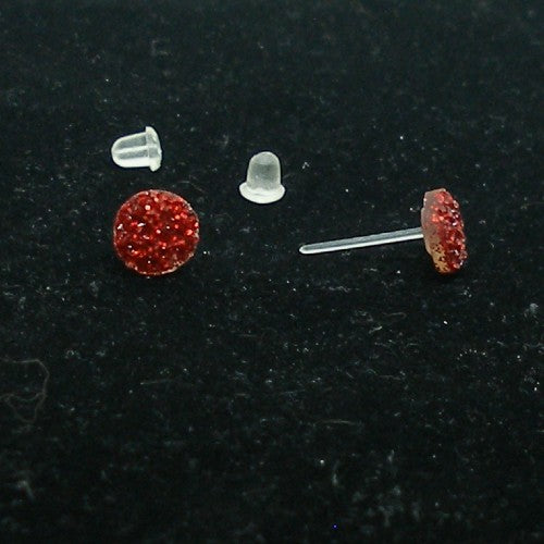 Acrylic Druzy Stud Earrings - Metal Free