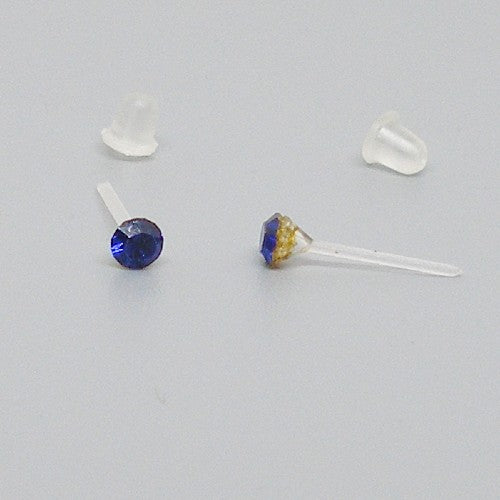 Small Crystal Stud Earrings - Metal Free