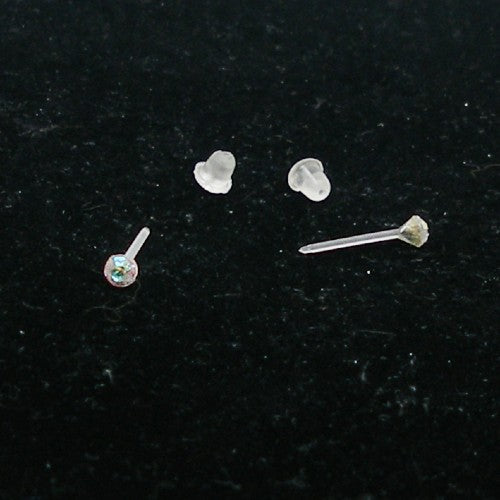 Tiny Crystal Stud Earrings - Metal Free