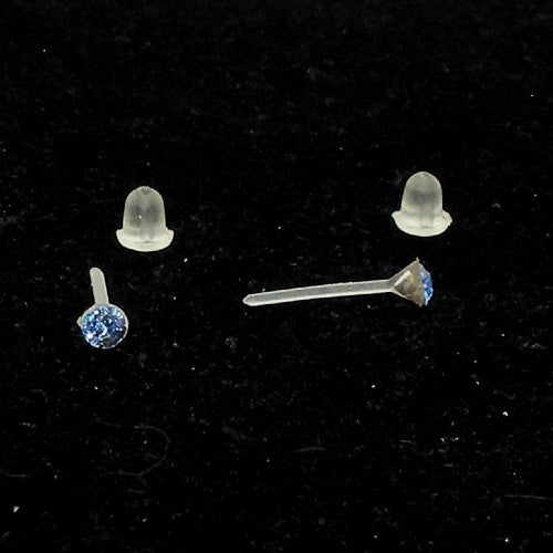 Tiny Crystal Stud Earrings - Metal Free