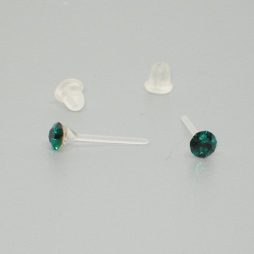 Small Crystal Stud Earrings - Metal Free