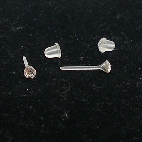 Tiny Crystal Stud Earrings - Metal Free