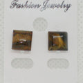 Tigers Eye Stud Earrings - Metal Free