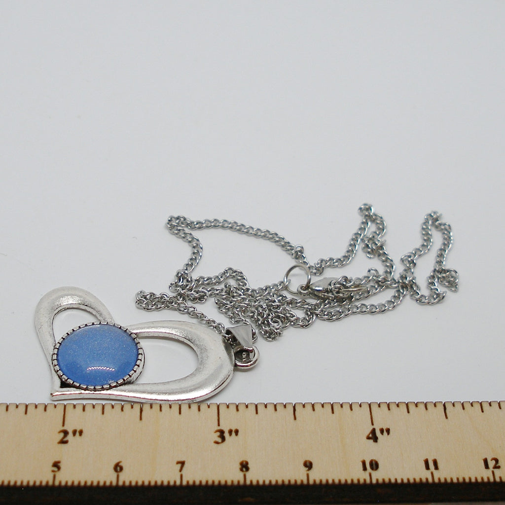 Solar Polish Heart Pendant Necklace