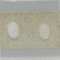 White Oval Stud Earrings - Metal Free