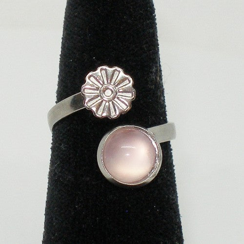 Glass Cab Flower Rings