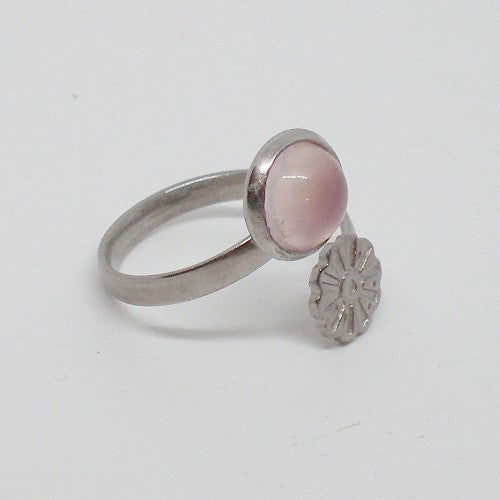 Glass Cab Flower Rings
