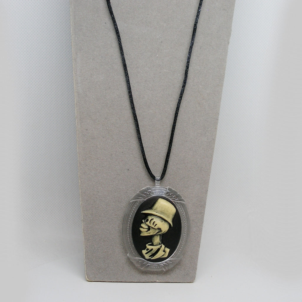 Mr. Skeleton Cameo – Metal Free Pendant Necklace