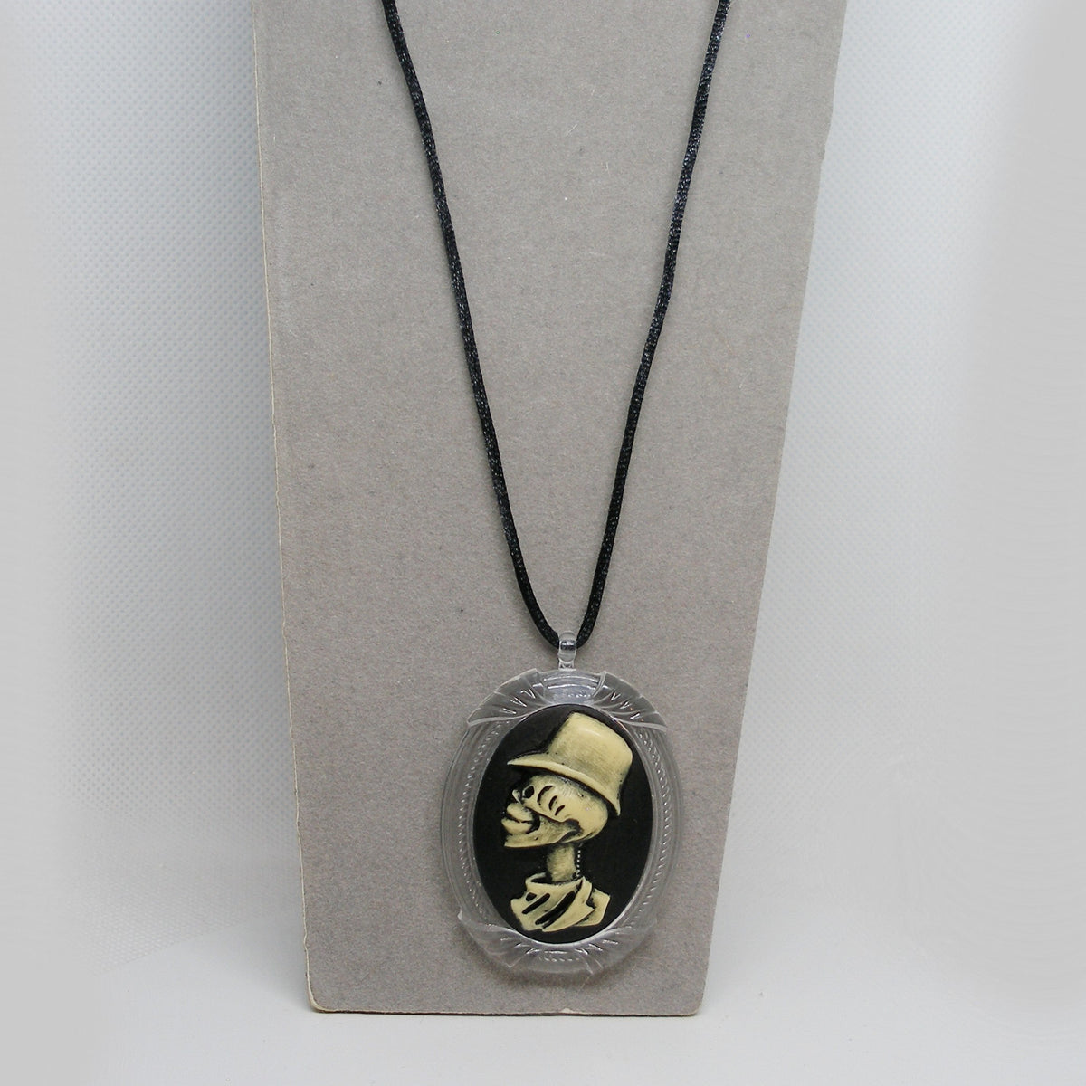 Mr. Skeleton Cameo – Metal Free Pendant Necklace
